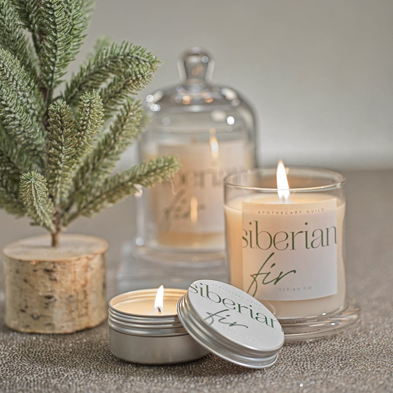 Siberian Fir Candle Dome Jar and Travel Tin - Candles by Carlyle Avenue
