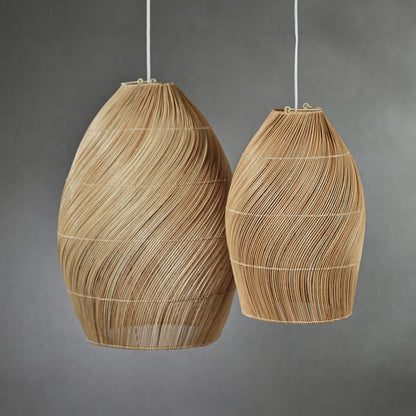 Avra Rattan Spiral Pendant Lamp - Lighting by Carlyle Avenue