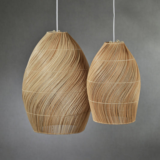 Avra Rattan Spiral Pendant Lamp - Lighting by Carlyle Avenue