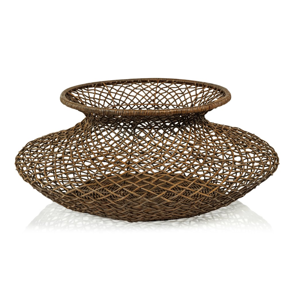 Bastide Loose Weave Rattan Basket/Vase - Light Brown - Baskets by Carlyle Avenue