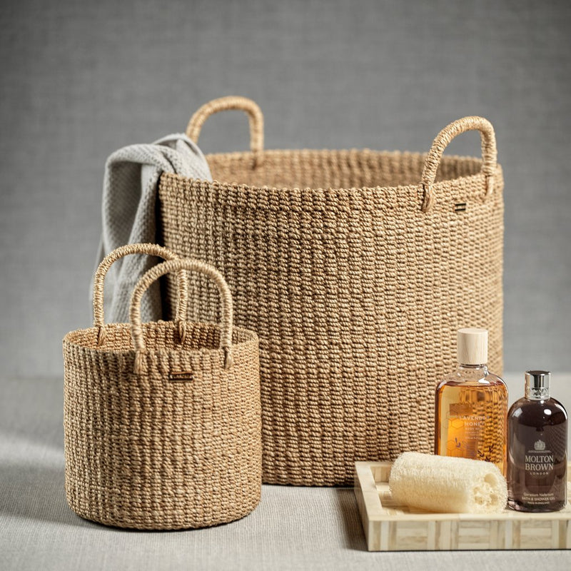 Camille Round Abaca Basket / Hamper - Baskets by Carlyle Avenue