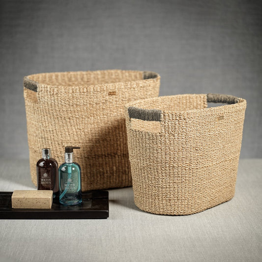 Miramar Oval Abaca Baskets - Set of 2 - Baskets by Carlyle Avenue