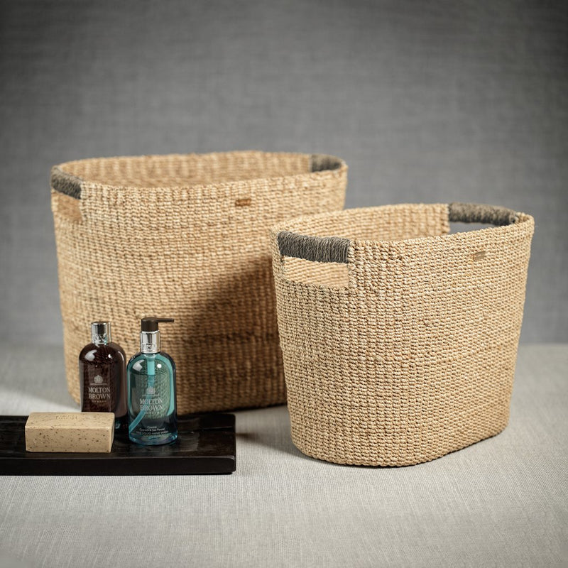 Miramar Oval Abaca Baskets - Set of 2 - Baskets by Carlyle Avenue