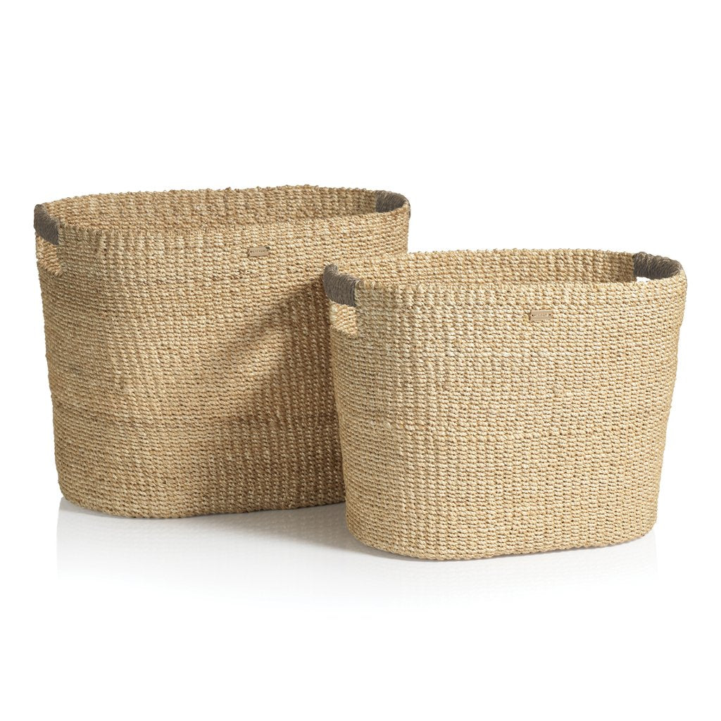 Miramar Oval Abaca Baskets - Set of 2 - Baskets by Carlyle Avenue
