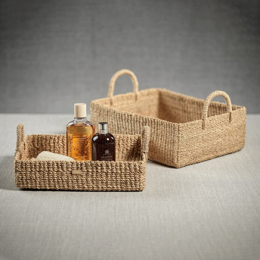 Stephanie Abaca Rectangular Trays/Baskets - Set of 2 - Baskets by Carlyle Avenue