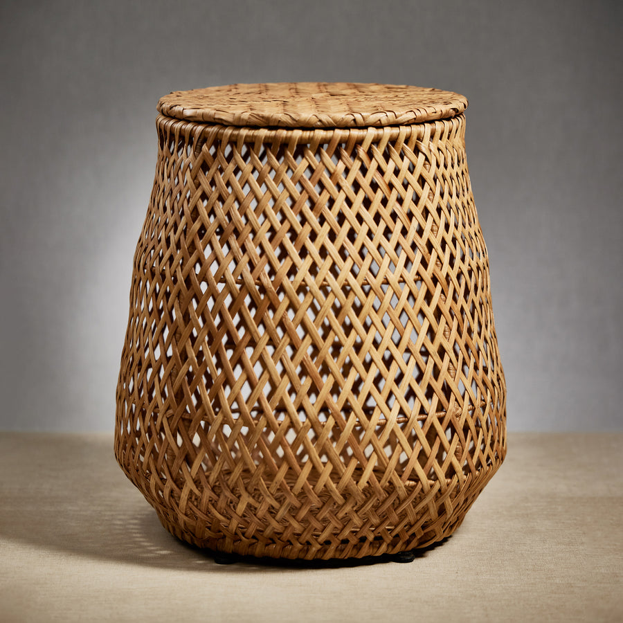 Handcrafted Rattan Stool w/Storage - Furniture by Carlyle Avenue