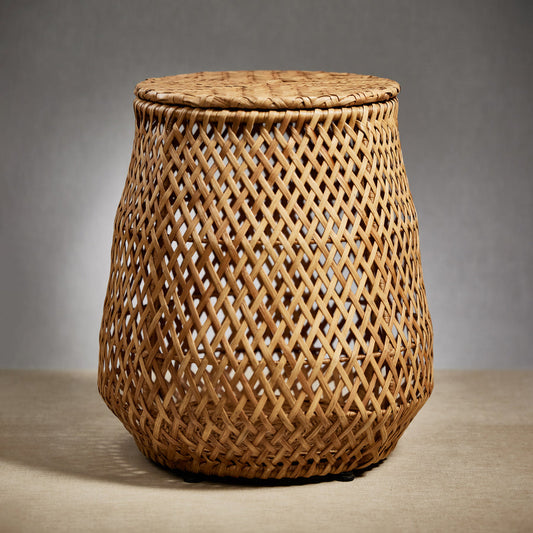 Handcrafted Rattan Stool w/Storage - Furniture by Carlyle Avenue