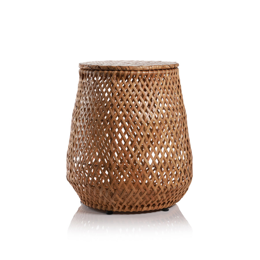 Handcrafted Rattan Stool w/Storage - Furniture by Carlyle Avenue