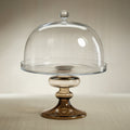 Tropezana Glass Cake Stand - Taupe Base - Serveware by Carlyle Avenue