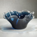 Tropezana Tall Wave Glass Bowl - Blue - 16.25 in - Decorative Bowls by Carlyle Avenue