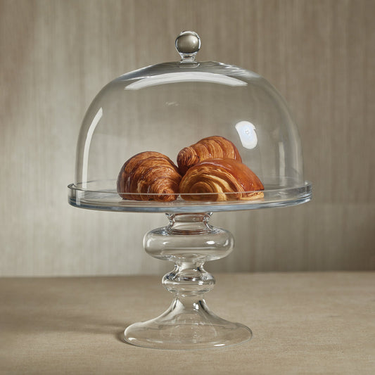Tropezana Glass Cake Stand - Clear Base - Serveware by Carlyle Avenue