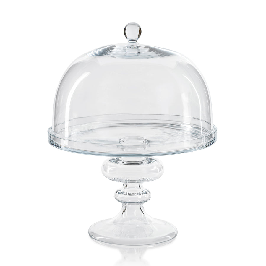 Tropezana Glass Cake Stand - Clear Base - Serveware by Carlyle Avenue