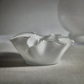 Tropezana Tall Wave Glass Bowl - White - 12 in - Bowls by Carlyle Avenue