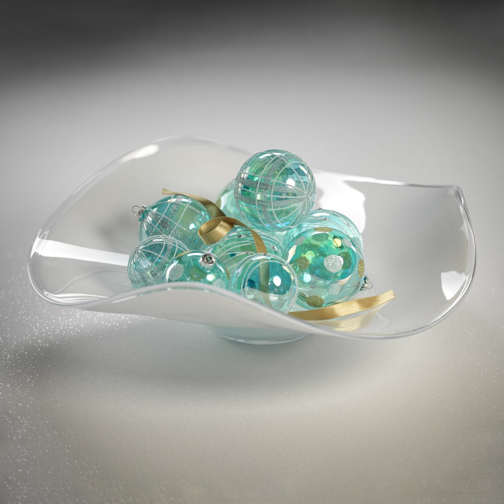 Lagoon Scissor Cut Wave Bowl - Opal White - 23 in - Decorative Bowls by Carlyle Avenue