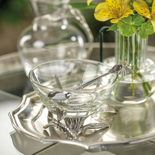 Dragonfly Pewter & Glass Bowl - Bowls by Carlyle Avenue