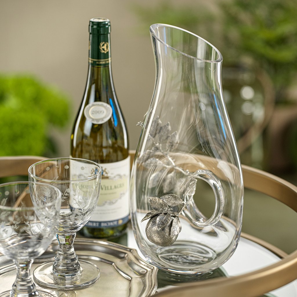 Lemon Pewter & Glass Pitcher - Drinkware by Carlyle Avenue