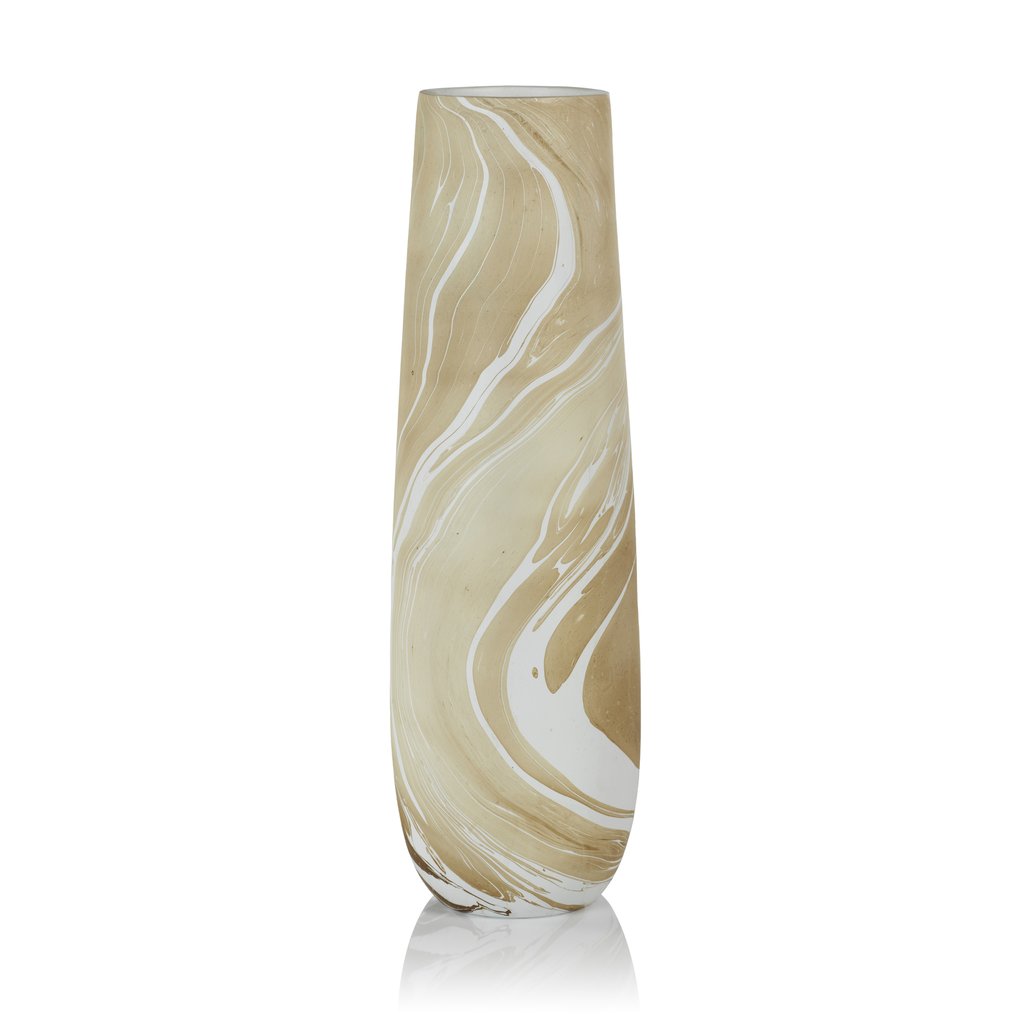 Natural Latte Mango Wood Marbleized Vase - Vases by Carlyle Avenue