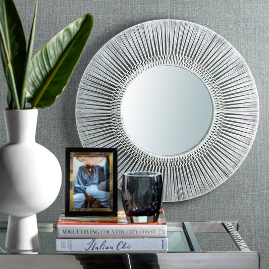 Mnemba Interlaced Wall Mirror - Silver Grey - Wall Mirror by Carlyle Avenue