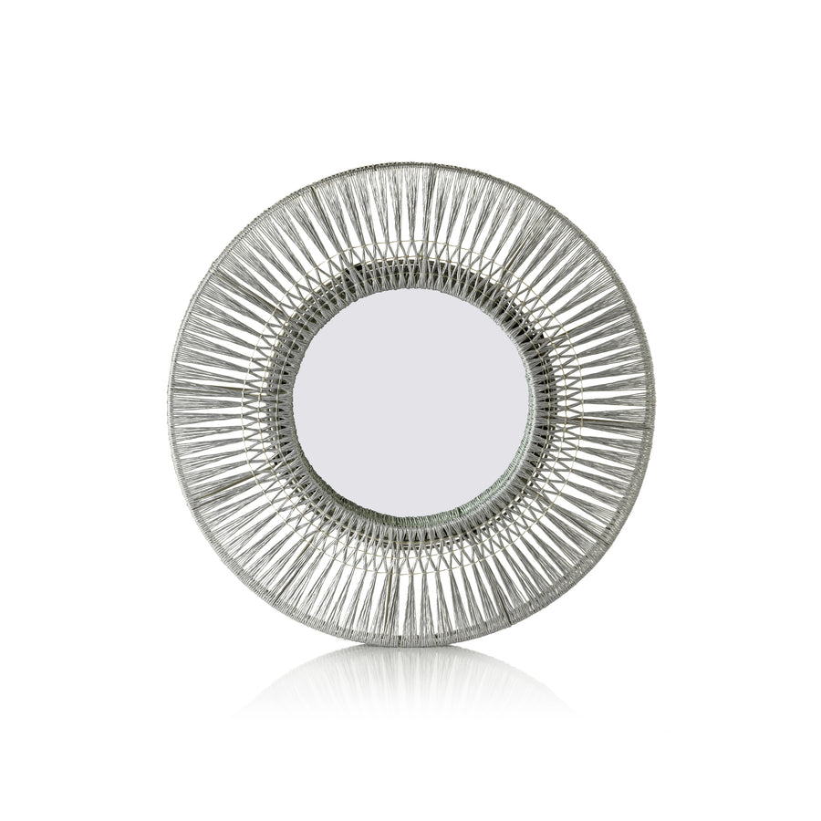 Mnemba Interlaced Wall Mirror - Silver Grey - Wall Mirror by Carlyle Avenue