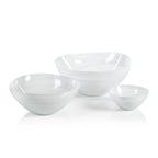 Monte Carlo Alabaster Glass Bowl - White - Bowls by Carlyle Avenue