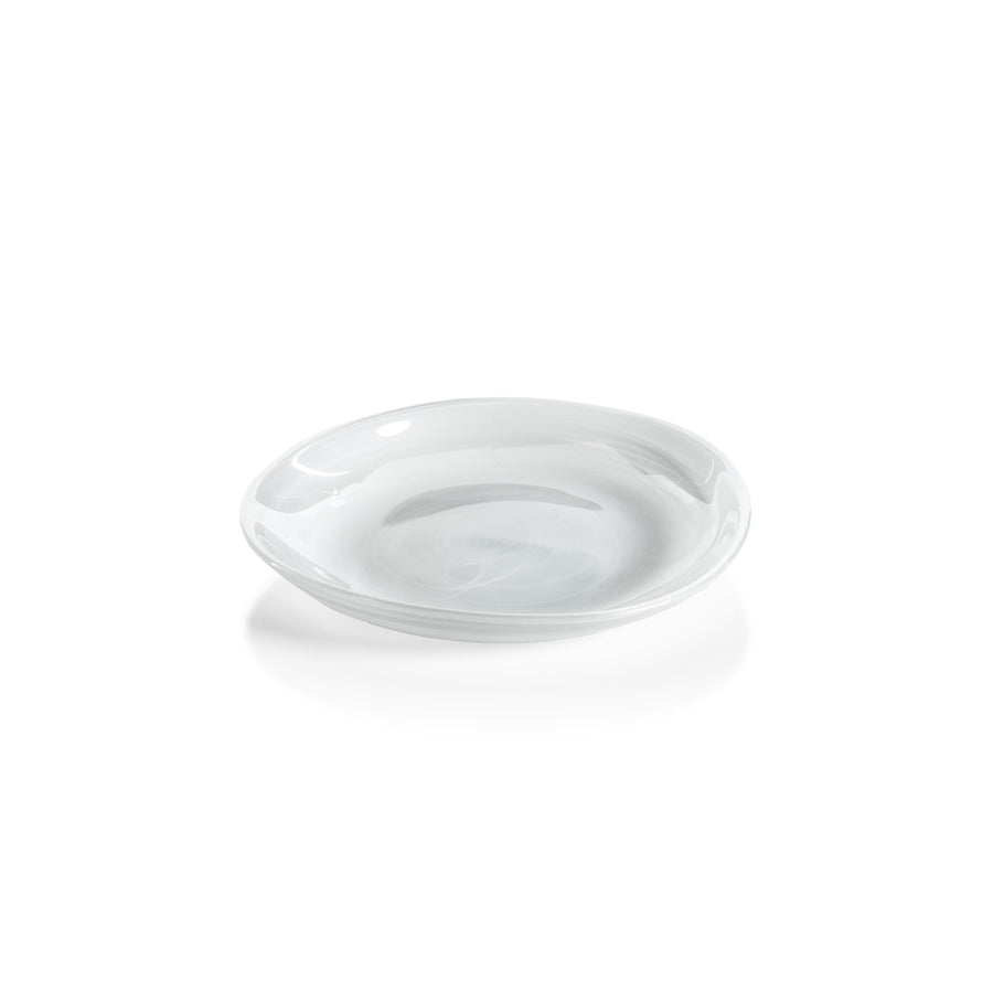 Monte Carlo Alabaster Glass Plate - White - Plates by Carlyle Avenue