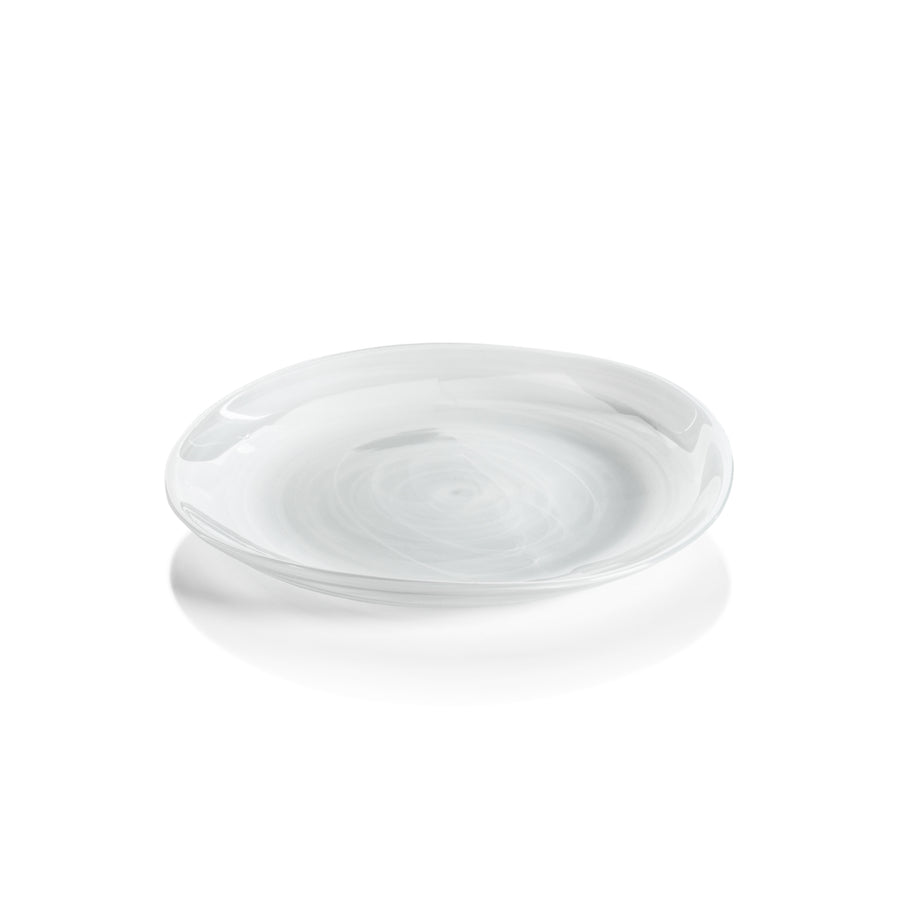 Monte Carlo Alabaster Glass Plate - White - Plates by Carlyle Avenue