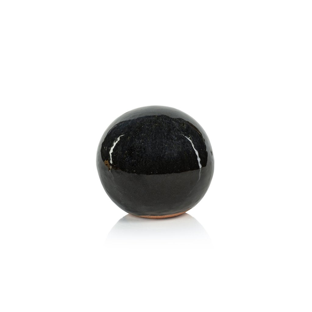 Cortez Blue-Gray Glazed Stoneware Decorative Ball - Decorative Accessories by Carlyle Avenue