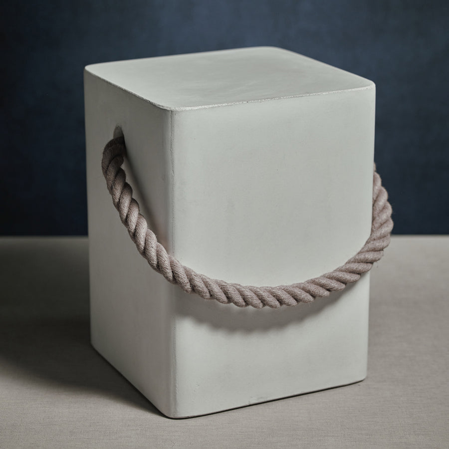 Isola Concrete Stool w/Rope Handle - White - Furniture by Carlyle Avenue