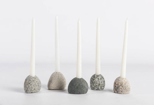 Single Stone Candle Holder - Taper Holder by Carlyle Avenue