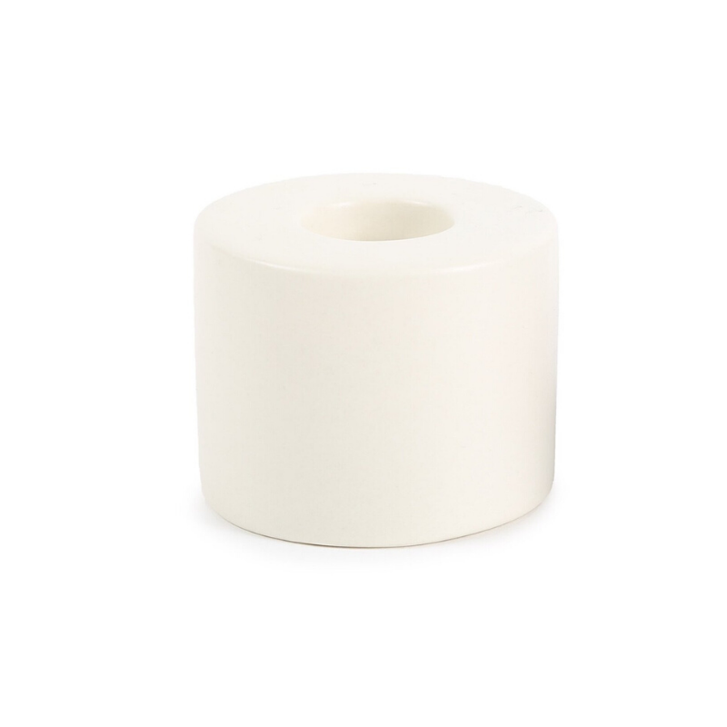 Petite Ceramic Taper Holders - Matte White - CARLYLE AVENUE