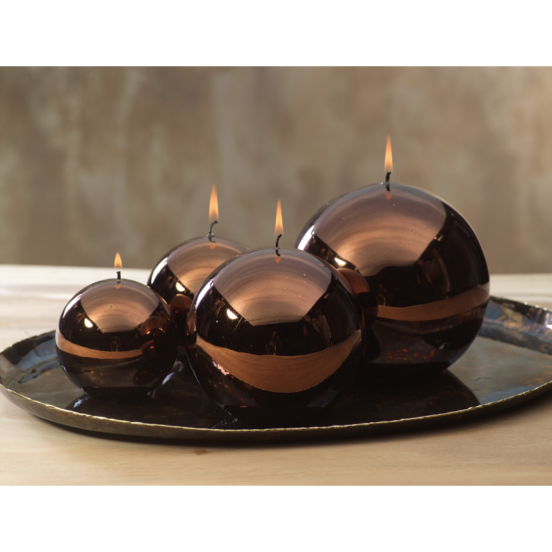 Shiny Metallic Ball Candle - Chestnut - CARLYLE AVENUE