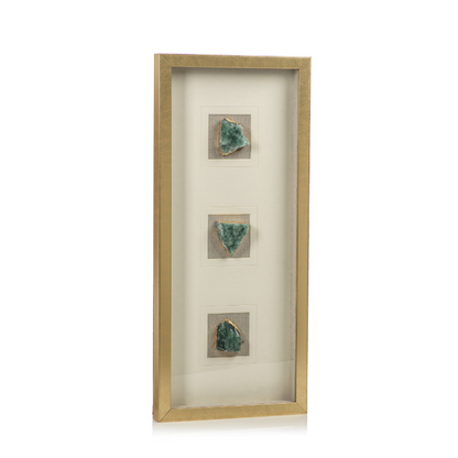 Gold Framed Emerald Crystals - Decorative Accessories by Carlyle Avenue