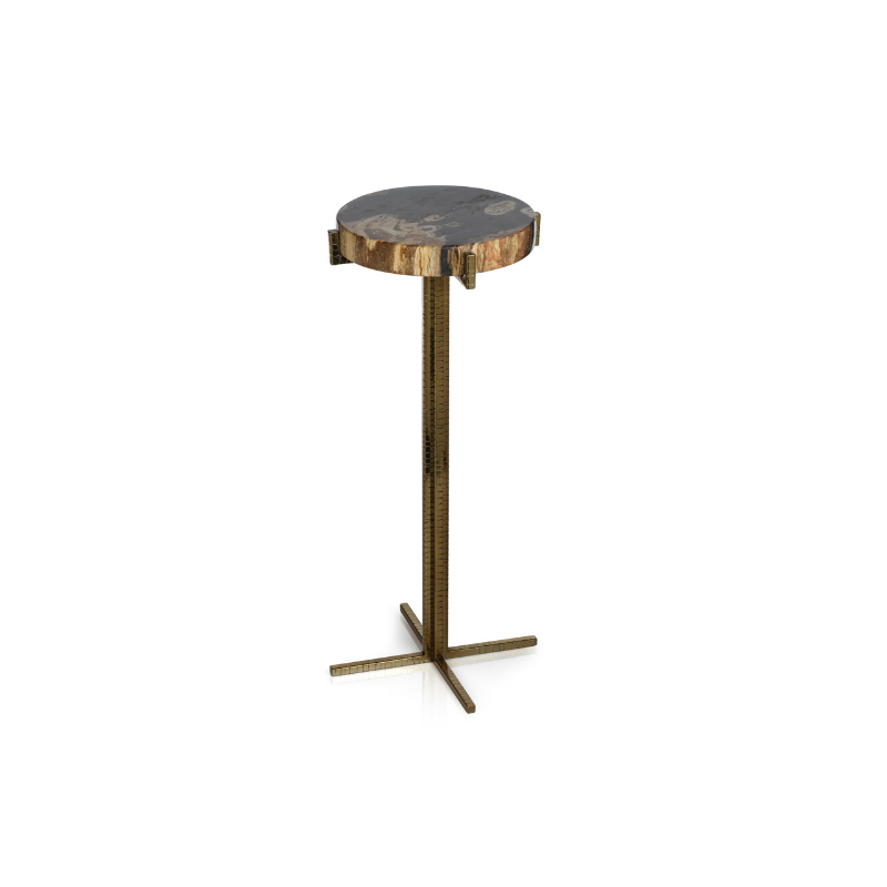 Fortaleza Petrified Wood Cocktail Table - Round - CARLYLE AVENUE